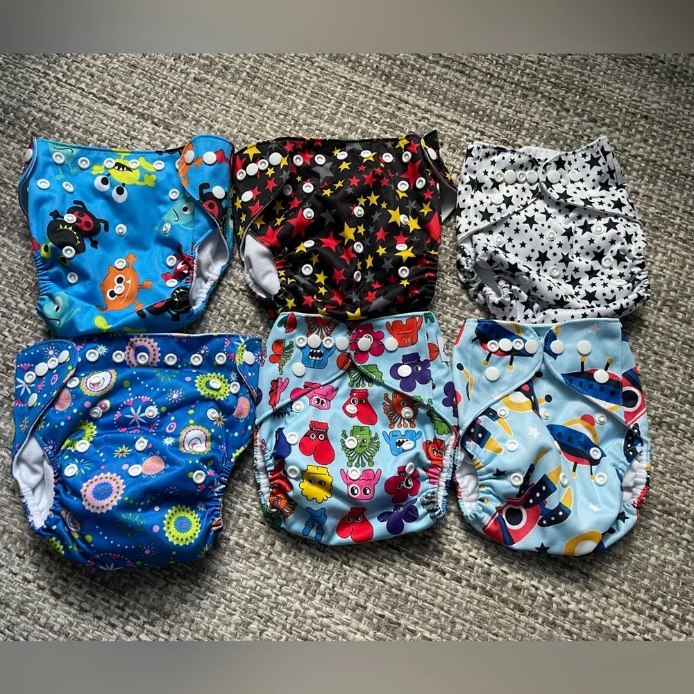 Qtpie reusable cloth diapers lot one size adjustable snaps baby washable toddler